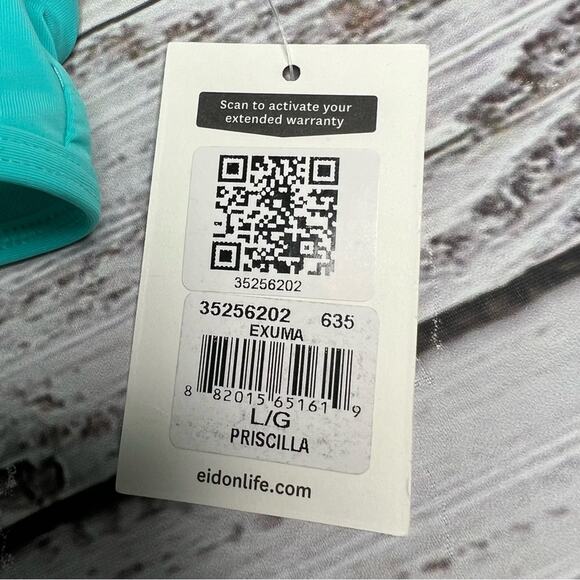 Eidon Large Priscilla Top Bikini Swim Top Blue Sporty Racer Back  35256202 - Picture 6 of 8